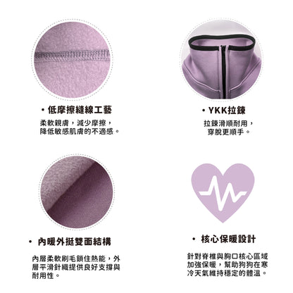 PETT2GO 狗狗動能保暖刷毛背心 胭粉紫 功能說明2 [lang-zh]