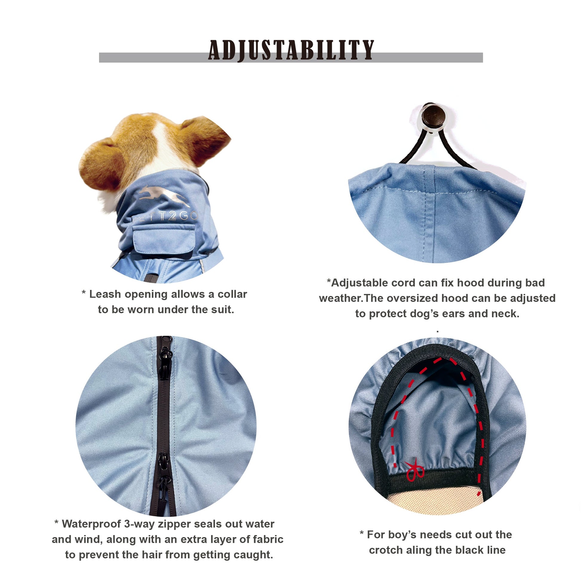 Corgi Breathable Raincoat With Legs - Silence of Mist (USA) PETT2GO