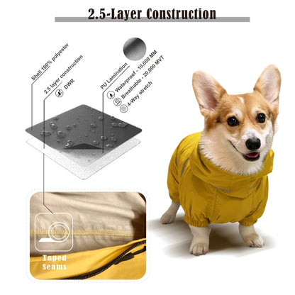 Corgi Breathable Raincoat With Legs - Golden Dawn (USA) PETT2GO