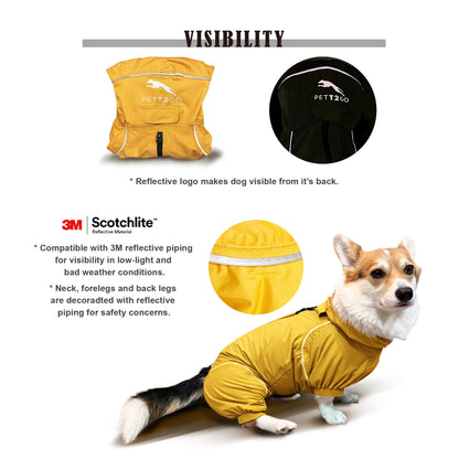 Corgi Breathable Raincoat With Legs - Golden Dawn (USA) PETT2GO