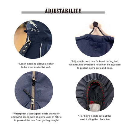 Corgi Breathable Raincoat With Legs - Deep Nightfall (USA) PETT2GO