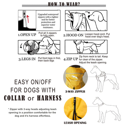 Dog Breathable Raincoat With Legs -Golden Dawn (USA) PETT2GO