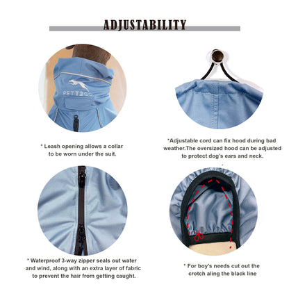 Dog Breathable Raincoat With Legs -Silence of Mist