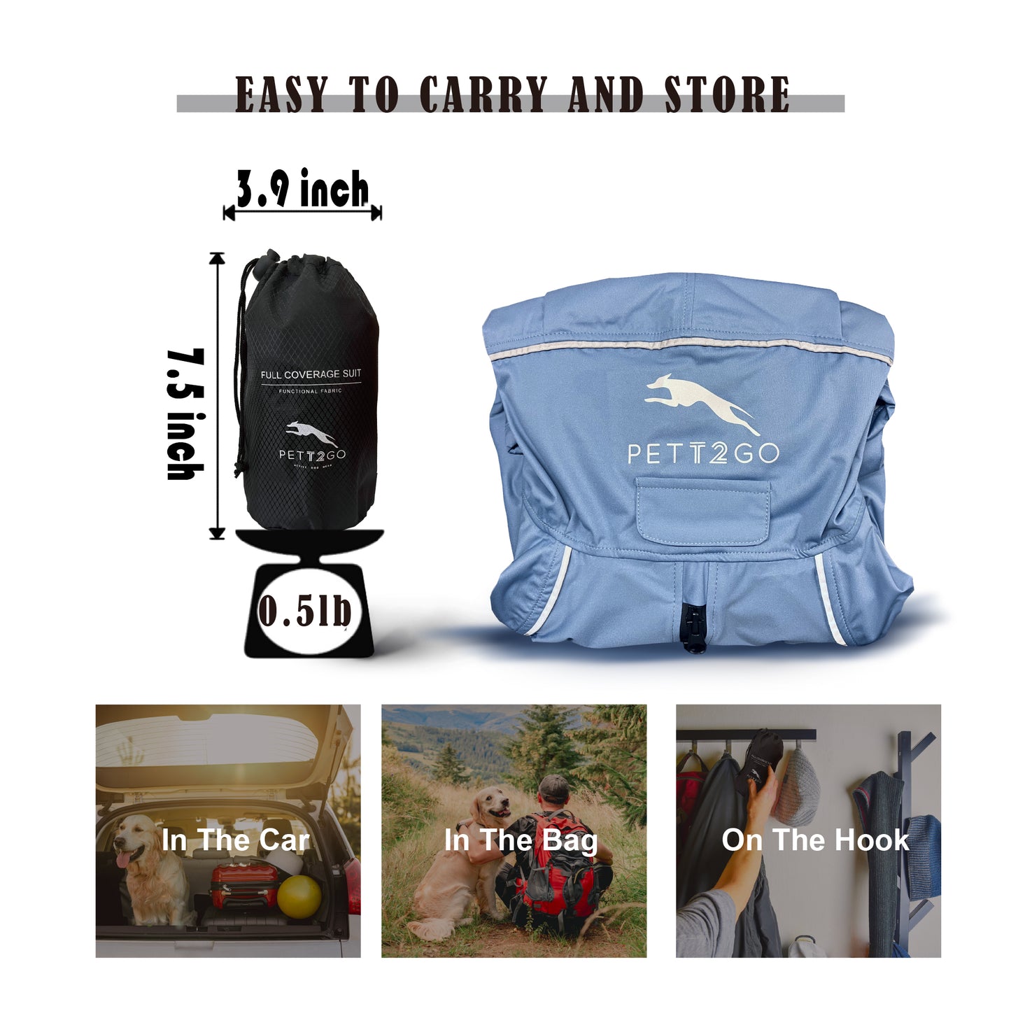 Dog Breathable Raincoat With Legs -Silence of Mist