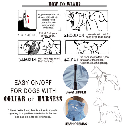 Dog Breathable Raincoat With Legs -Silence of Mist