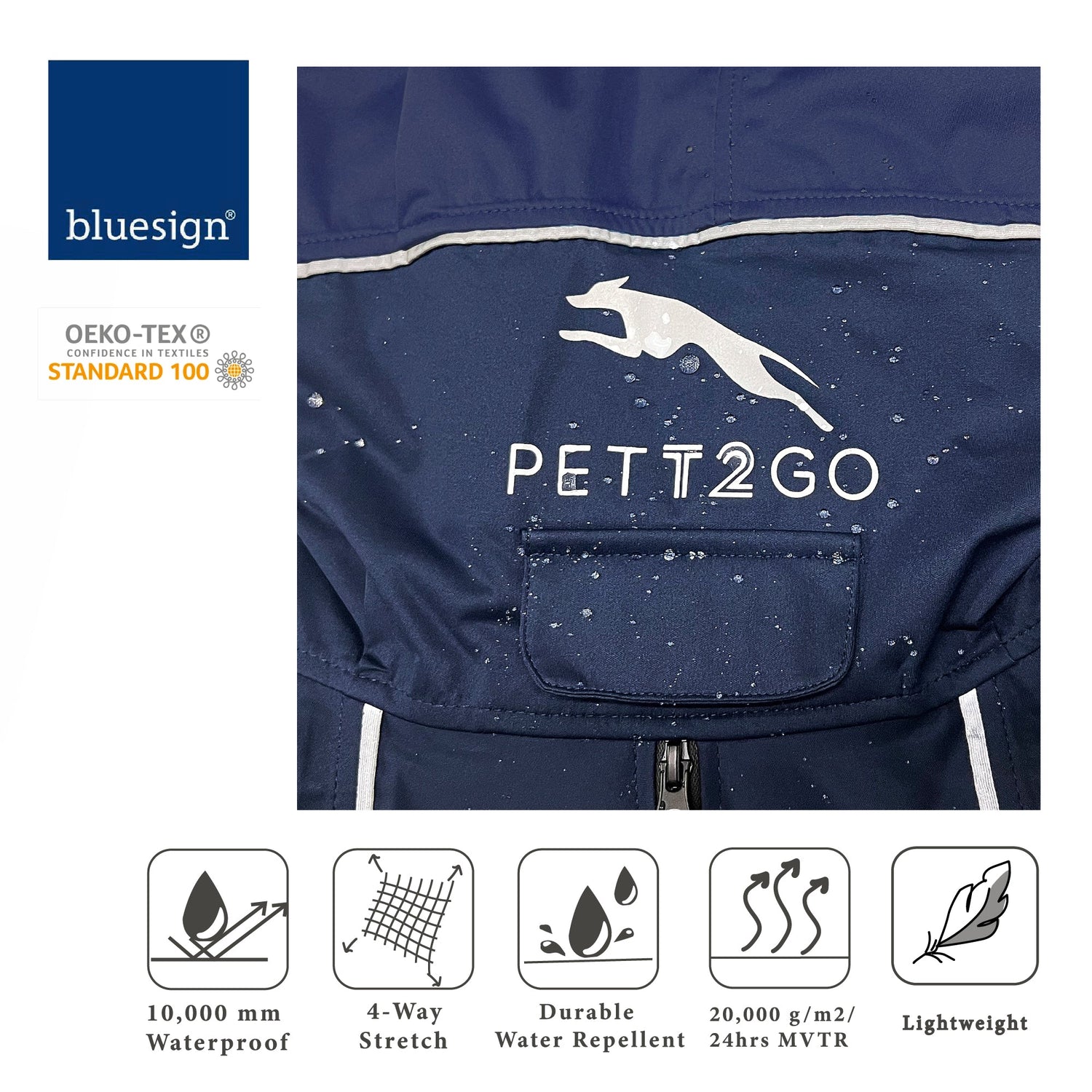 Corgi Breathable Raincoat With Legs - Deep Nightfall (USA) - PETT2GO