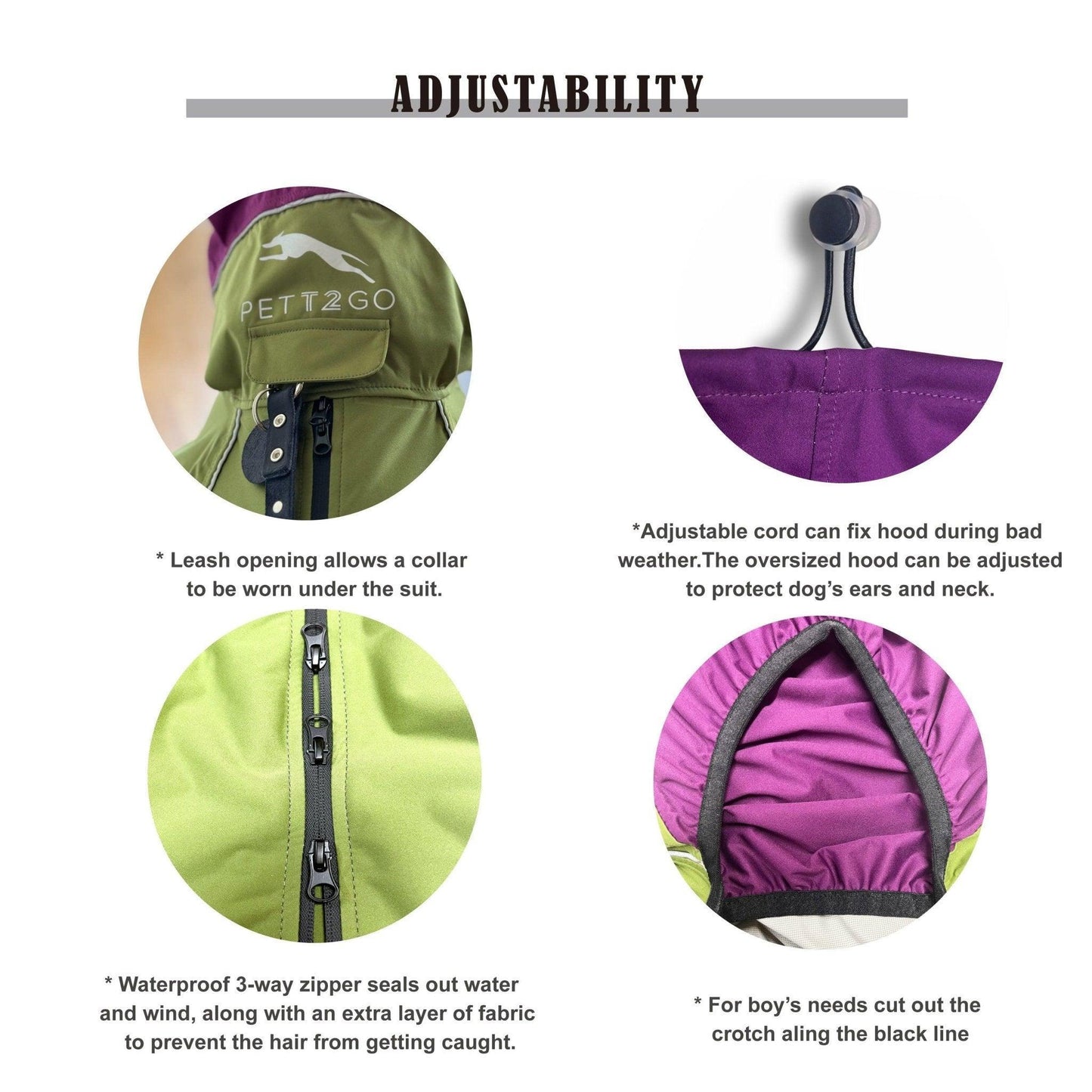 Dog Breathable Raincoat With Legs - Avocado Green - PETT2GO 2 [lang-en]