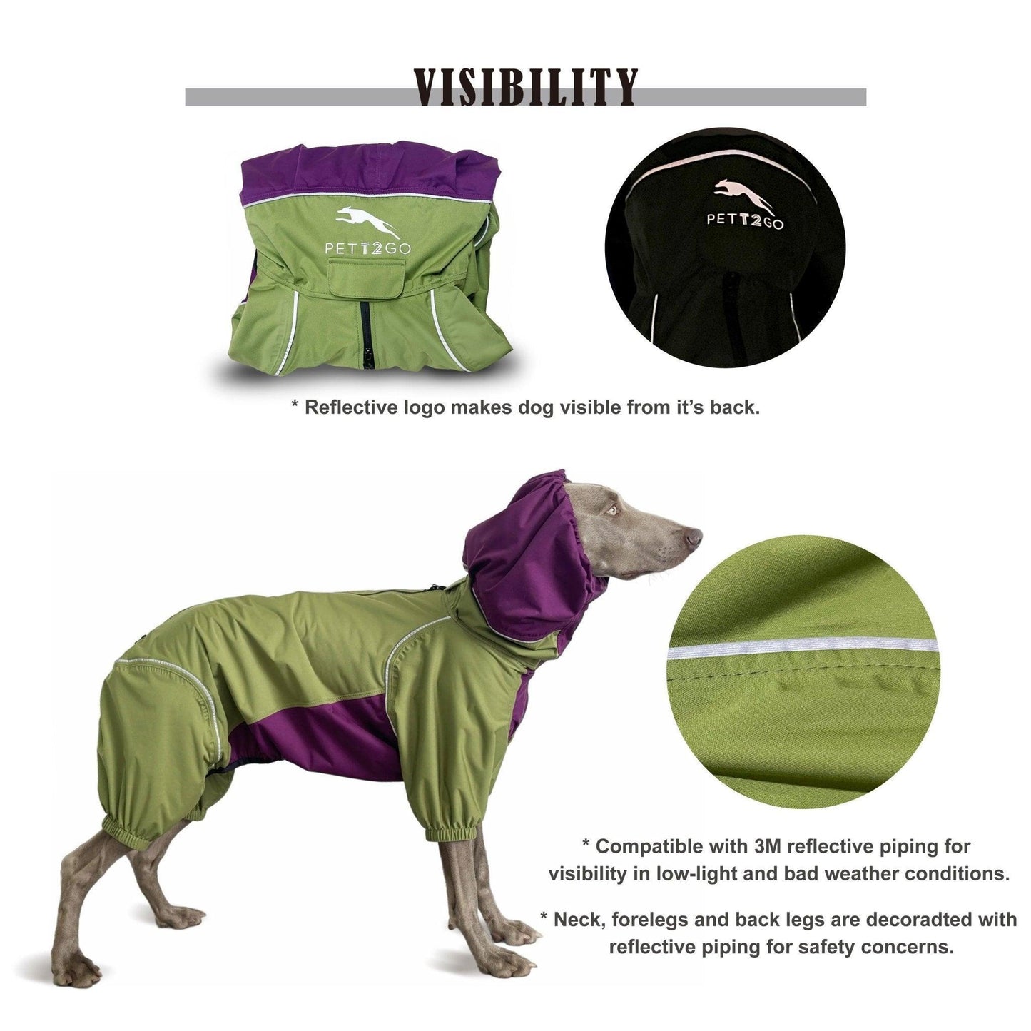 Dog Breathable Raincoat With Legs - Avocado Green - PETT2GO 3 [lang-en]