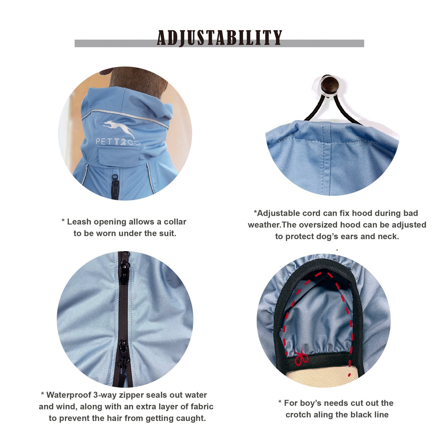Dog Breathable Raincoat With Legs -Silence of Mist - PETT2GO[lang-en]
