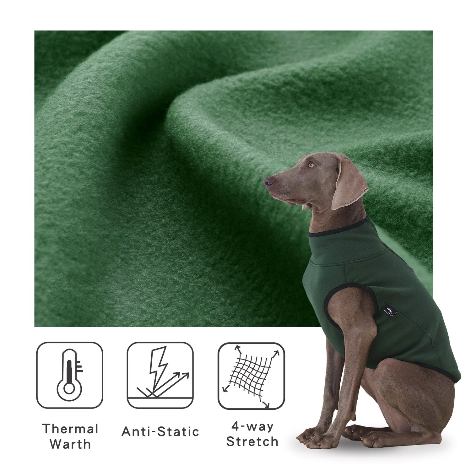 Motion Fleece Vest Lightweight Dog Fleece Vest - Forest Moss - PETT2GO  [lang-en]
