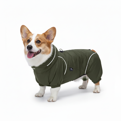 Corgi Lightweight Windbreaker-Dog Outdoor Jacket-Dark Olive[USA] PETT2GO