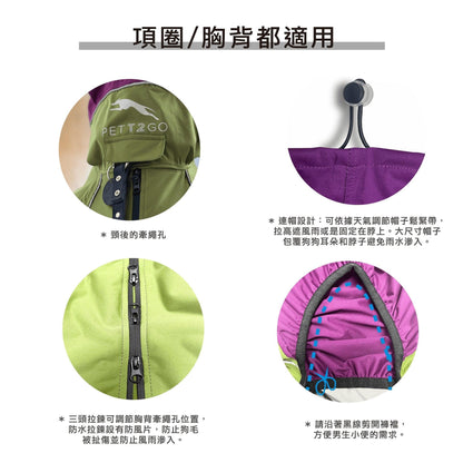 PETT2GO 狗狗防水透氣機能雨衣說明圖2 [lang-zh]